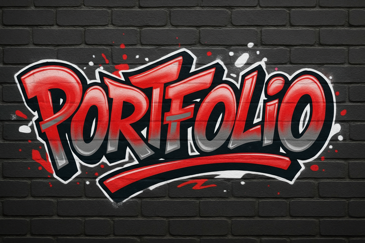 change "PORTFOLIO" color scheme to red, grey, white